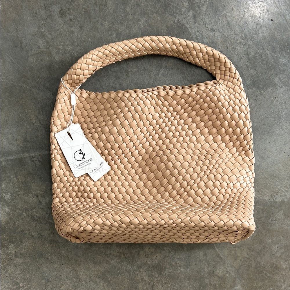 Woven Tan Shoulder Bag